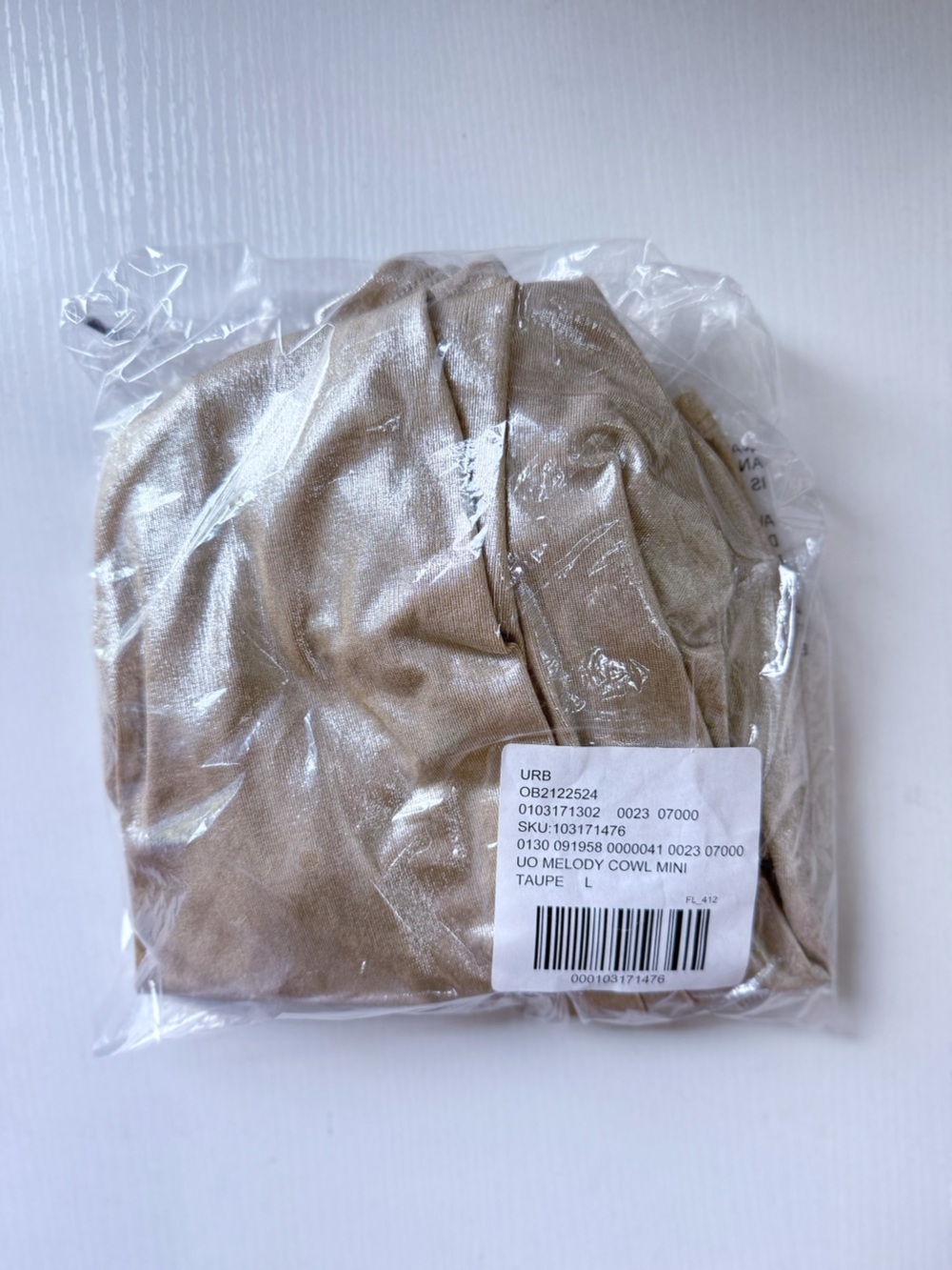 Urban Outfitters | Melody Metallic Cowl Neck Strappy Back Mini Dress Taupe Large - Picture 6 of 9